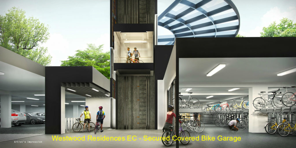 Westwood Residences EC - Secured Covered Bike Garage (Cross Section View)